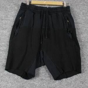 Thom Krom Shorts Mens Small Black Drop Crotch Waffle Knit Grunge Streetwear